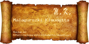 Malagurszki Klaudetta névjegykártya